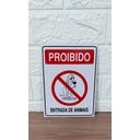 Ver imagem 3 de Placa de Sinalização Proibido Entrada de Animais 15x20 Cm