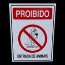 Ver imagem 2 de Placa de Sinalização Proibido Entrada de Animais 15x20 Cm