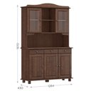 Ver imagem 4 de Cristaleira Rubi 5 Portas e 3 Gavetas Café - Finestra Móveis