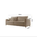 Ver imagem 3 de Sofá Djon 02 Módulos de 100cm B20cm Meu Sofá Online B002 Veludo Capuccino