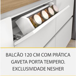 Cozinha Modulada 8 Peças Nesher Rainha Gourmet Ripado 100% Mdf - 9