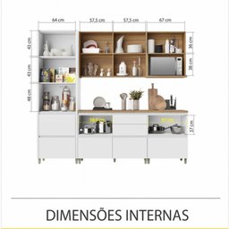 Cozinha Modulada 8 Peças Nesher Rainha Gourmet Ripado 100% Mdf - 14