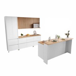 Cozinha Modulada 8 Peças Nesher Rainha Gourmet Ripado 100% Mdf - 8