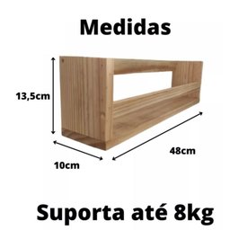 Porta Temperos Condimentos de Parede Madeira Pinus 48cm 2 Un - 2