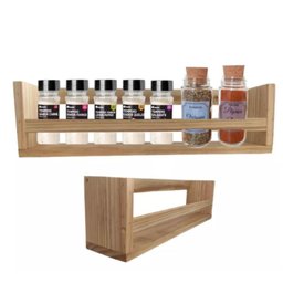 Porta Temperos Condimentos de Parede Madeira Pinus 48cm 2 Un - 1