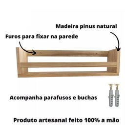 Porta Temperos Condimentos de Parede Madeira Pinus 48cm 2 Un - 3