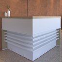 Ver imagem 2 de Balcão Para Recepção Escritório Office Atria Executiva 147x147cm A02 Carvalho Branco - Lyam
