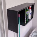 Ver imagem 5 de Armário Aéreo para Lavanderia MDP 15mm com Nicho Organizador Preto