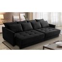 Ver imagem 1 de Sofá Sem Caixa Retrátil Reclinável 2,50m Carol Veludo Preto Adonai Estofados
