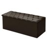 Baú Sapateira Mdf Casal Puff Veludo Cama Box Marrom Escuro - 3