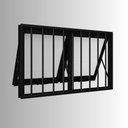 Ver imagem 3 de Janela de Aluminio Maxim-ar Duplo Horizontal com Grade 60x118cm Lucasa