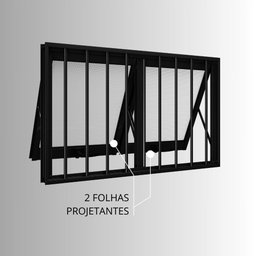 Janela de Aluminio Maxim-ar Duplo Horizontal com Grade 60x118cm Lucasa - 8