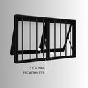 Ver mais imagens de Janela de Aluminio Maxim-ar Duplo Horizontal com Grade 60x118cm Lucasa