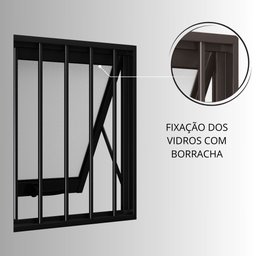 Janela de Aluminio Maxim-ar Duplo Horizontal com Grade 60x118cm Lucasa - 6