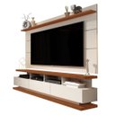 Ver imagem 6 de Rack com Painel para Sala Televisão até 65 Polegadas - Mod.2034:Off White/Freijó
