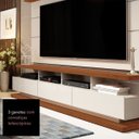 Ver imagem 4 de Rack com Painel para Sala Televisão até 65 Polegadas - Mod.2034:Off White/Freijó