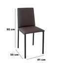 Ver imagem 5 de Conjunto Sala de Jantar Mesa Dubai 120x75cm Tampo Vidro com 4 Cadeiras Marrom/Preto/Linho