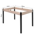 Ver imagem 4 de Conjunto Sala de Jantar Mesa Dubai 120x75cm Tampo Vidro com 4 Cadeiras Preto/Carvalho/Linho