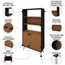 Ver imagem 2 de Conjunto Escritório Home Office 4 Peças Lux Industrial A06 Freijó-preto - Mpozenato