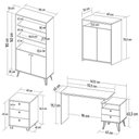 Ver imagem 6 de Conjunto Escritório Home Office 4 Peças Lux Industrial A06 Freijó-preto - Mpozenato