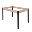 Ver imagem 6 de Conjunto Sala de Jantar Mesa Dubai 120x75cm Tampo Vidro com 4 Cadeiras Marrom/Carvalho/Preto/Linho