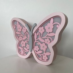 Luminária Borboleta Floral - LML-80 BH BABY KIDS Com Fio - 3
