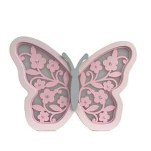 Luminária Borboleta Floral - LML-80 BH BABY KIDS Com Fio