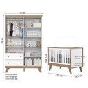 Ver imagem 4 de Quarto de Bebê Completo Confete 4 Portas 2 Gavetas com Vidro Branco/jequitibá - Henn