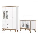 Ver imagem 2 de Quarto de Bebê Completo Confete 4 Portas 2 Gavetas com Vidro Branco/jequitibá - Henn