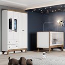 Ver imagem 1 de Quarto de Bebê Completo Confete 4 Portas 2 Gavetas com Vidro Branco/jequitibá - Henn