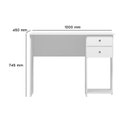 Ver imagem 3 de Escrivaninha Mesa Escritório 2 Gavetas 100cm Branco