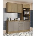 Ver imagem 1 de Armário de Cozinha Modulada Completa Reta 4 Peças 1,90m 242 Botanic Kappesberg  - Nogueira/Fendi
