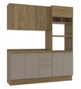 Ver imagem 2 de Armário de Cozinha Modulada Completa Reta 4 Peças 1,90m Botanic Kappesberg  - Nogueira/Fendi