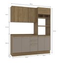Ver imagem 3 de Armário de Cozinha Modulada Completa Reta 4 Peças 1,90m Botanic Kappesberg  - Nogueira/Fendi