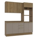 Ver imagem 3 de Armário de Cozinha Modulada Completa Reta 4 Peças 1,90m 242 Botanic Kappesberg  - Nogueira/Fendi