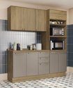 Ver imagem 1 de Armário de Cozinha Modulada Completa Reta 4 Peças 1,90m Botanic Kappesberg  - Nogueira/Fendi