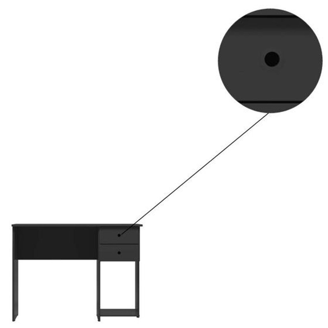 Escrivaninha 100cm 2 Gavetas Módulos e Complemento - 5