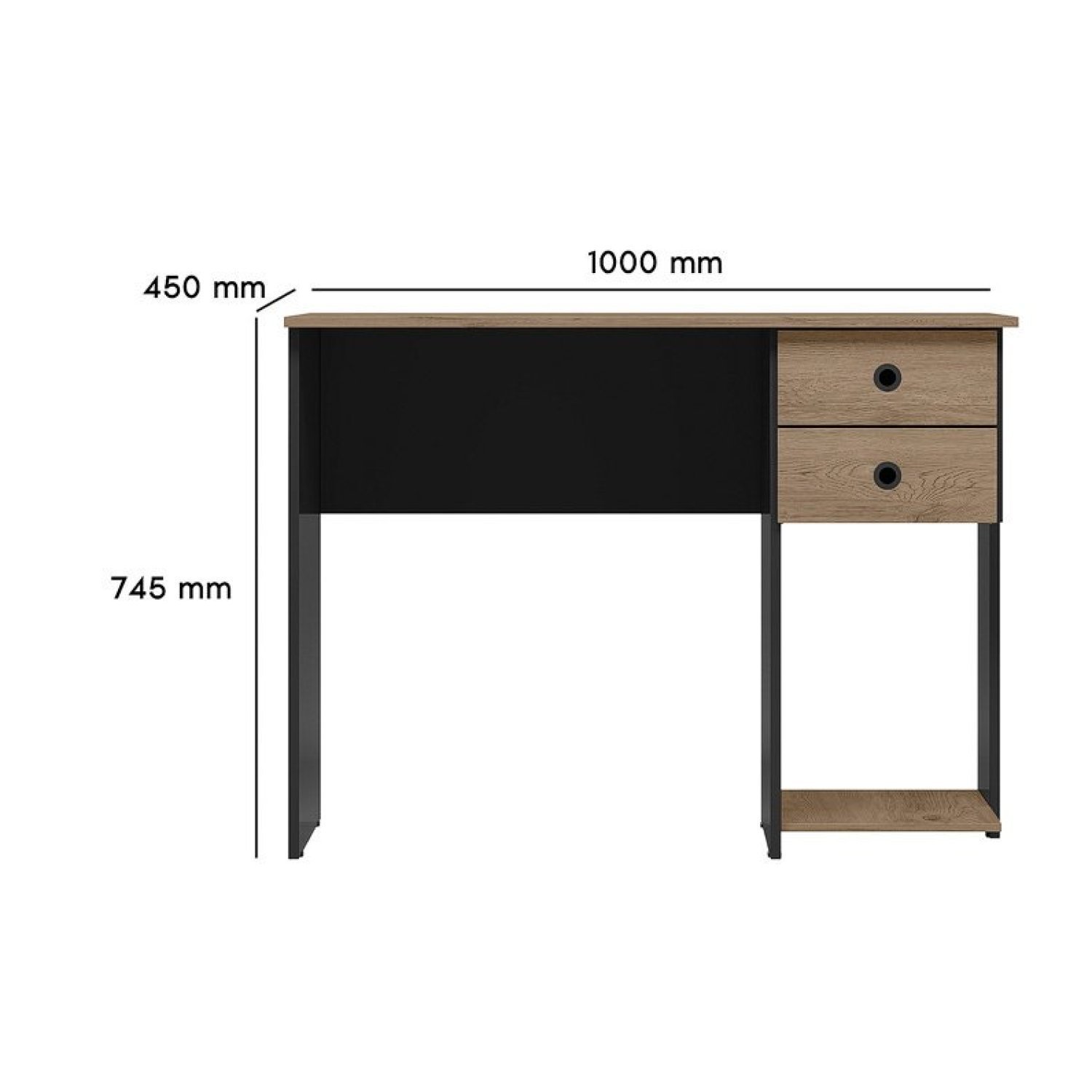 Escrivaninha 100cm 2 Gavetas  - 3