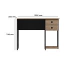 Ver imagem 3 de Escrivaninha Mesa Escritório 2 Gavetas 100cm Preto E Carvalho Rústico