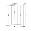Ver imagem 4 de Guarda Roupa Casal Abruzzo 6 Portas de Bater 2 Gavetas com Cabideiro Nogueira/offwhite G98 - Gran Be