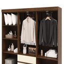 Ver imagem 6 de Guarda Roupa Casal Abruzzo 6 Portas de Bater 2 Gavetas com Cabideiro Nogueira/offwhite G98 - Gran Be