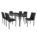 Ver imagem 2 de Conjunto Sala de Jantar Mesa Dubai 140x80cm Tampo Vidro com 6 Cadeiras Preto