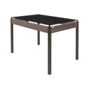 Ver imagem 4 de Conjunto Sala de Jantar Mesa Dubai 140x80cm Tampo Vidro com 6 Cadeiras Preto/Linho Marrom