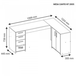 Kit 3 Peças com Mesa para Escritório em L, Armário Multiuso Alto Aberto e Armário Fechado - 8