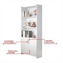 Ver imagem 4 de Conjunto 3 Peças com Mesa para Escritório em L, Armário Multiuso Alto Aberto e Fechado Branco