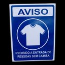 Ver imagem 2 de Placa de Sinalização Proibido Entrada sem Camisa 15x20 Azul