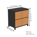 Ver imagem 3 de Mapoteca 10 Gavetas 120,4cm x 122,3cm Aço Preto/Laranja Picasso