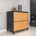 Ver imagem 1 de Mapoteca 10 Gavetas 120,4cm x 122,3cm Aço Preto/Laranja Picasso