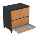 Ver imagem 4 de Mapoteca 10 Gavetas 120,4cm x 122,3cm Aço Preto/Laranja Picasso
