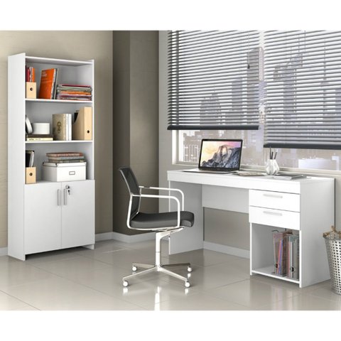 Conjunto 2 Peças 1 Escrivaninha 2 Gavetas 1 Armário 2 Portas 2 Prateleiras Espresso Móveis